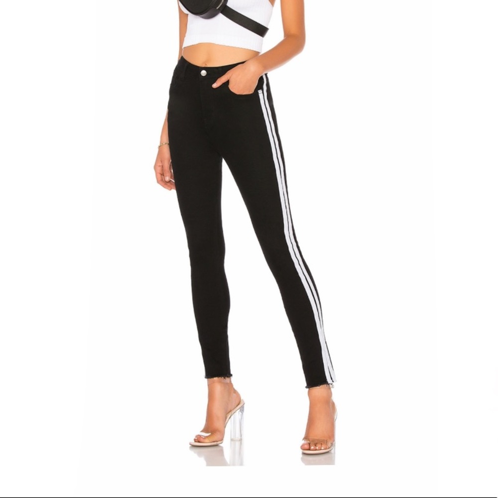 by the way Leona Stripe Side Demin